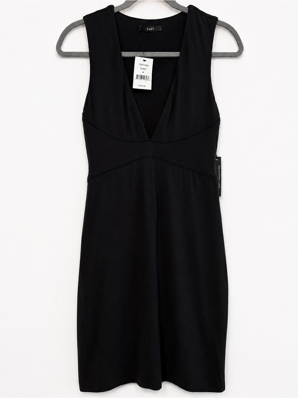 Tart Sleeveless V-Neck Midi Dress in Black Size S